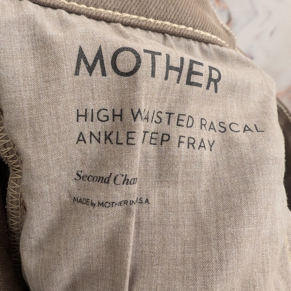 Mother High Waisted Rascal Ankle Step Fray in Olive Green 32" Women's Pants - Picture 9 of 12